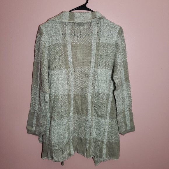 Style & Co Sweater Jacquard Plaid OpenFront Cardigan PM - Picture 5 of 5